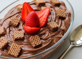 Sobremesa fácil e rápida para o final do ano: estrogonofe de chocolate com morangos