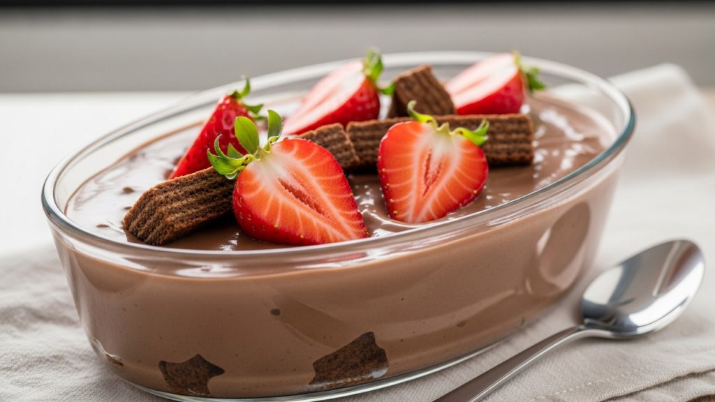 Sobremesa fácil e rápida para o final do ano: estrogonofe de chocolate com morangos