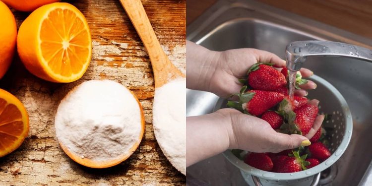Como o bicarbonato de sódio remove o que a água não consegue das suas frutas