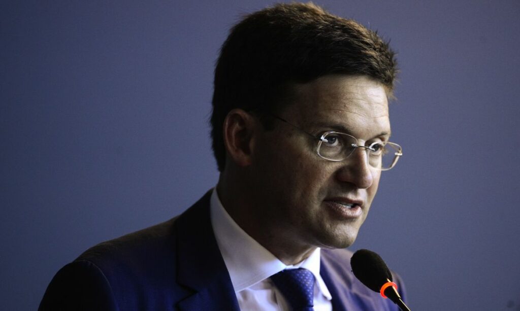 O ministro da Cidadania, João Roma, durante o lançamento da Campanha Nacional de Coleta de DNA de Familiares de Pessoas Desaparecidas.