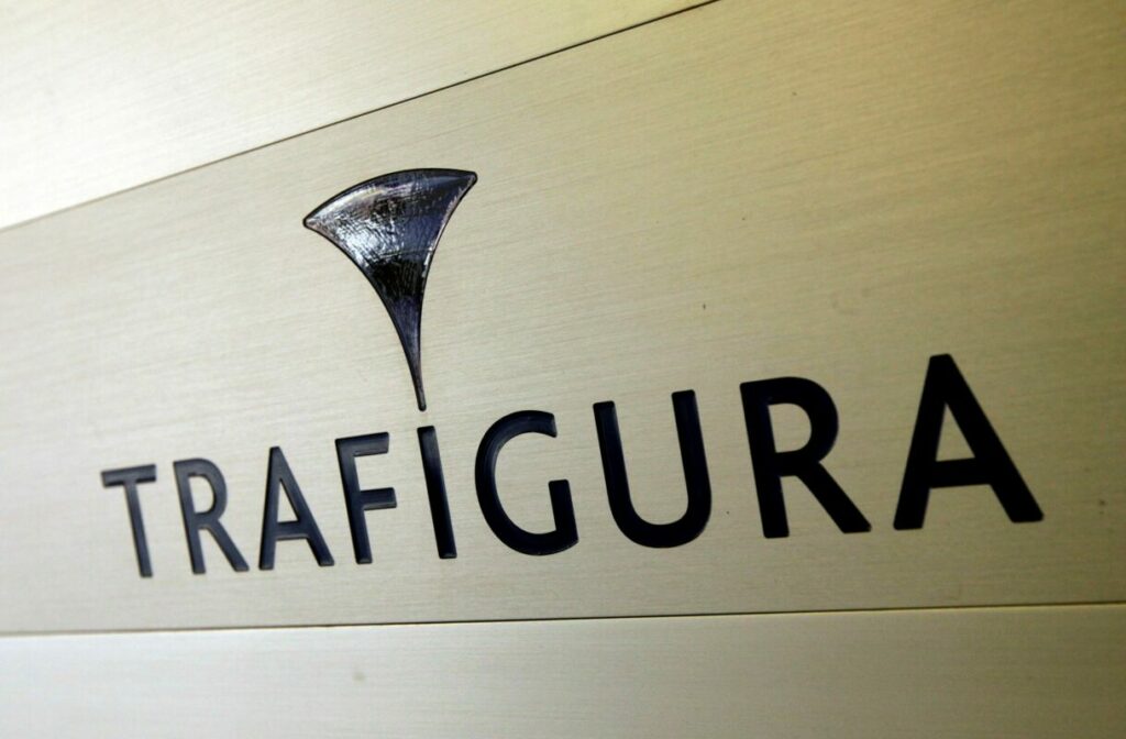 Marca da companhia na entrada da empresa em Genebra