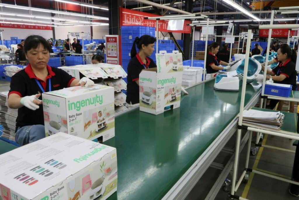 Linha de produção da  Kids II Inc em Jiujiang, China
