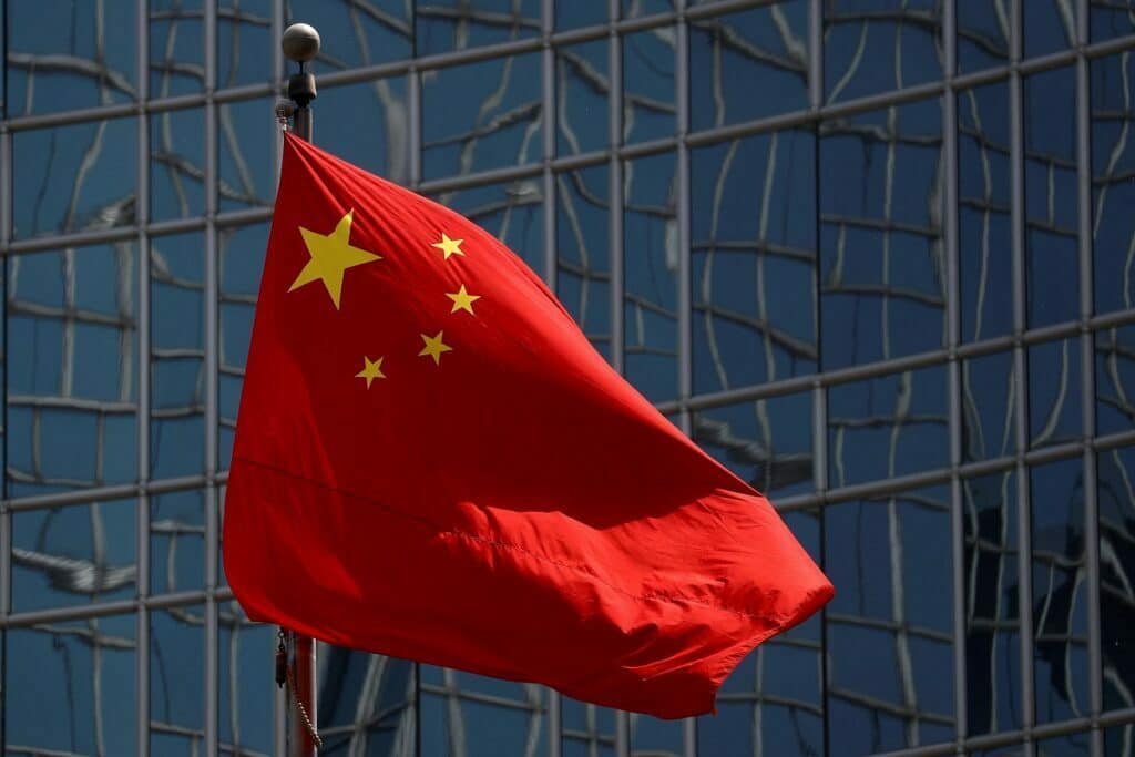 Bandeira da China é vista em Pequim