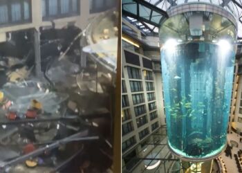 Maior aquГѓВЎrio cilГѓВ­ndrico do mundo explode em Berlim. Foto: ReproduГѓВ§ГѓВЈo, Redes Sociais