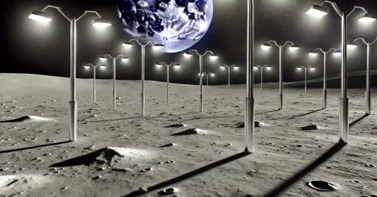 Lunarsaber Project: Solar-Powered Light Poles on the Moon.