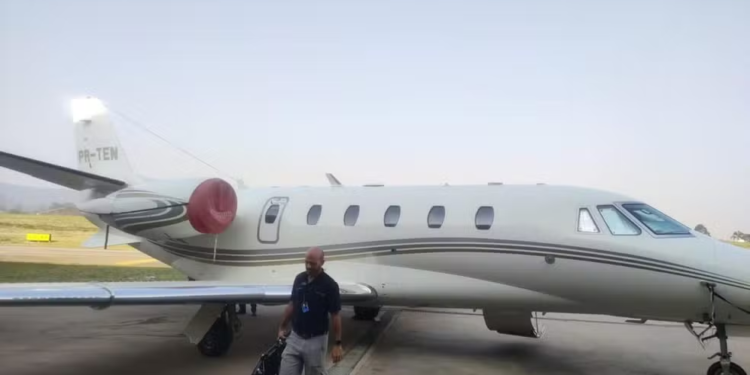Aeronave apreendida em Jundiaí, em São Paulo (Polícia Civil de São Paulo/Divulgação).