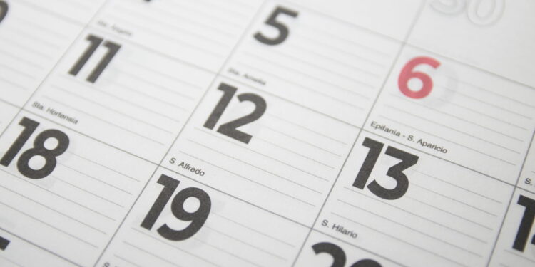 Calendário - Créditos: depositphotos.com / laupri