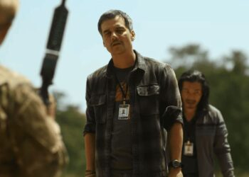 Cena de Guerra Civil com Wagner Moura - Créditos: Divulgação/A24