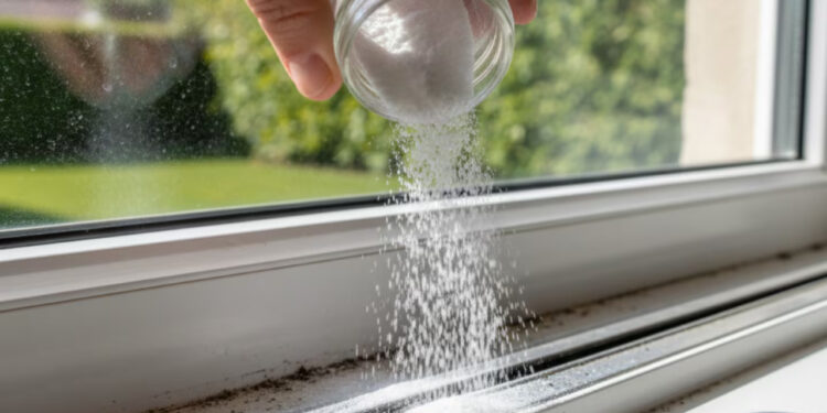 Se a janela está difícil de correr ou o trilho vive com poeira e manchas, usar bicarbonato de sódio nos trilhos das janelas pode ser uma solução rápida e barata