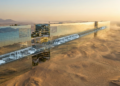 Projeto urbano monumental no deserto cria cidade vertical sem carros para milhões