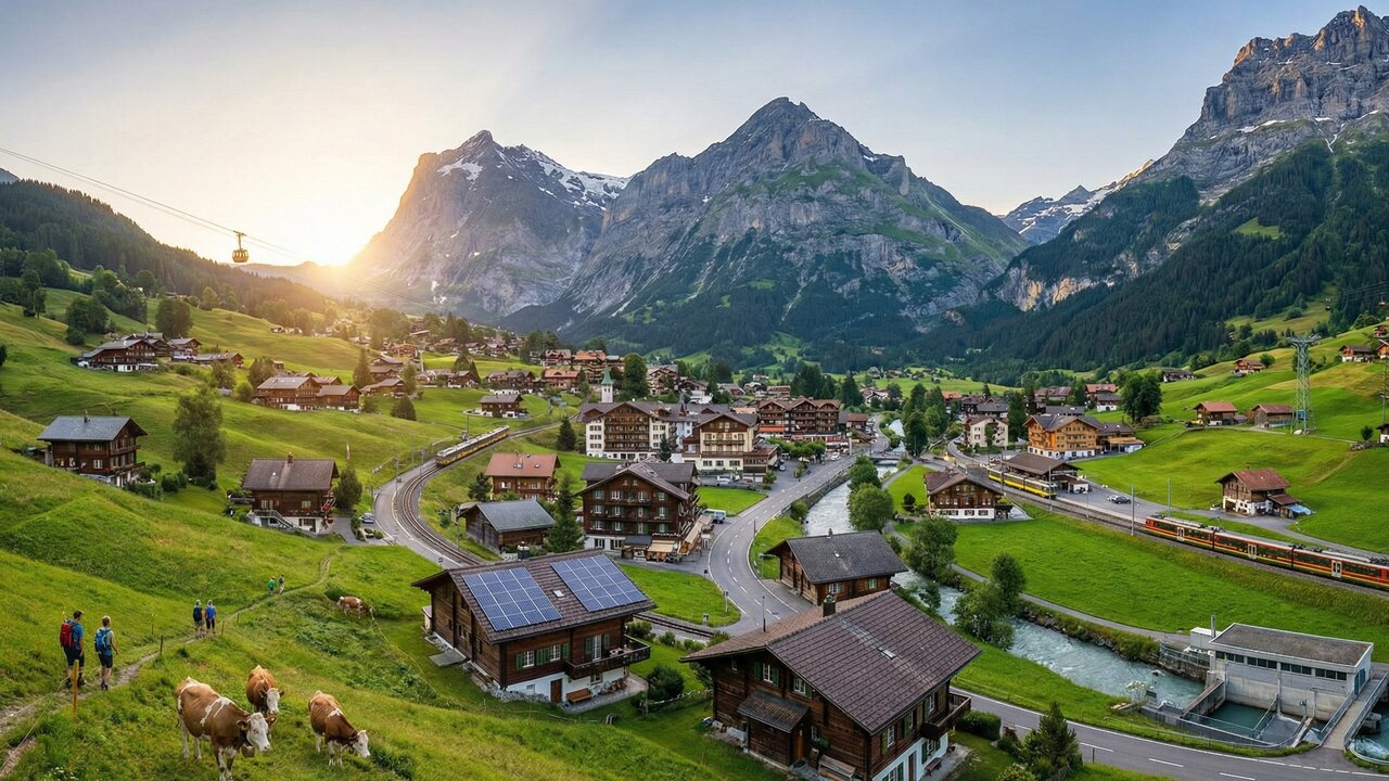 Na Suíça, existe uma vila com menos de 4 mil habitantes que revela sua verdadeira magia quando a chuva começa a cair