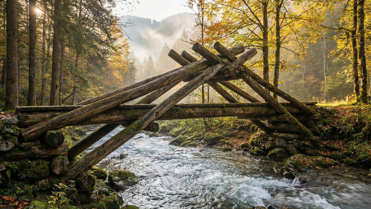 Sem pregos, parafusos ou cola, ela se sustenta sozinha! Essa é a mágica da ponte genial de Da Vinci