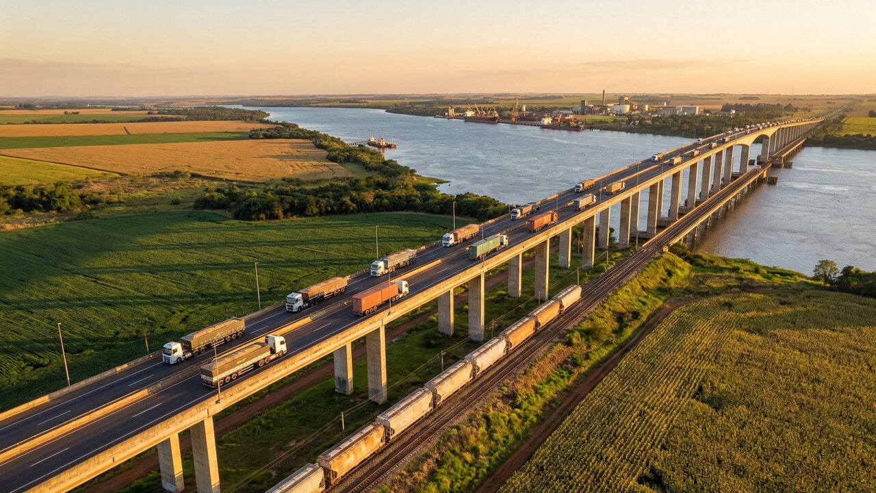 Com 3.700m sobre o Rio Paraná, a ponte rodoferroviária virou um marco da engenharia e a principal ligação entre SP e MS
