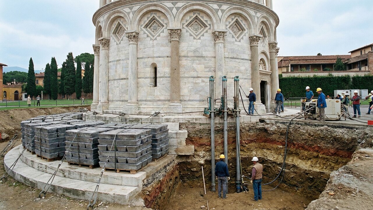 Com uma inclinação de 3,9 graus e 57m de altura, esta torre desafia a física e intriga a engenharia há mais de 850 anos