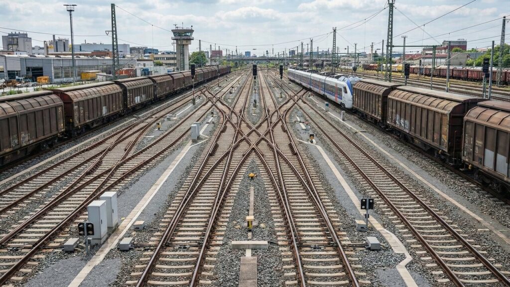 A dança silenciosa do aço: entenda a engenharia genial que faz os trens trocarem de trilho em segundos