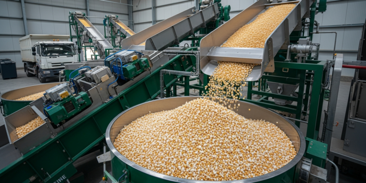 Como toneladas de pipoca são produzidas e embaladas por hora nesta megafábrica