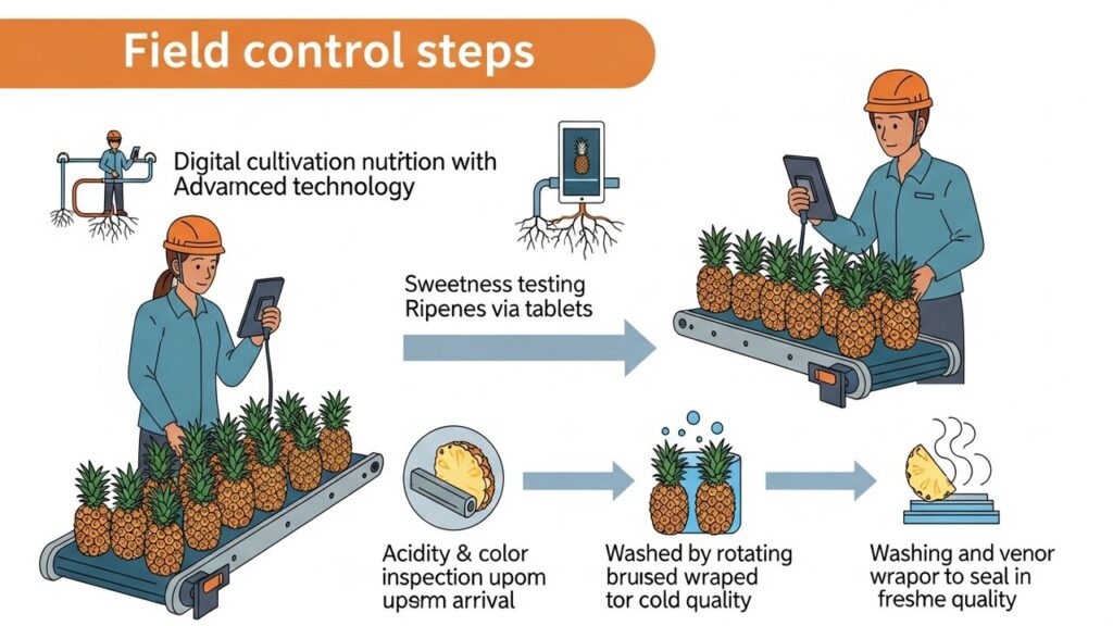 Como funciona a colheita e o processamento de 250.000 abacaxis todos os dias