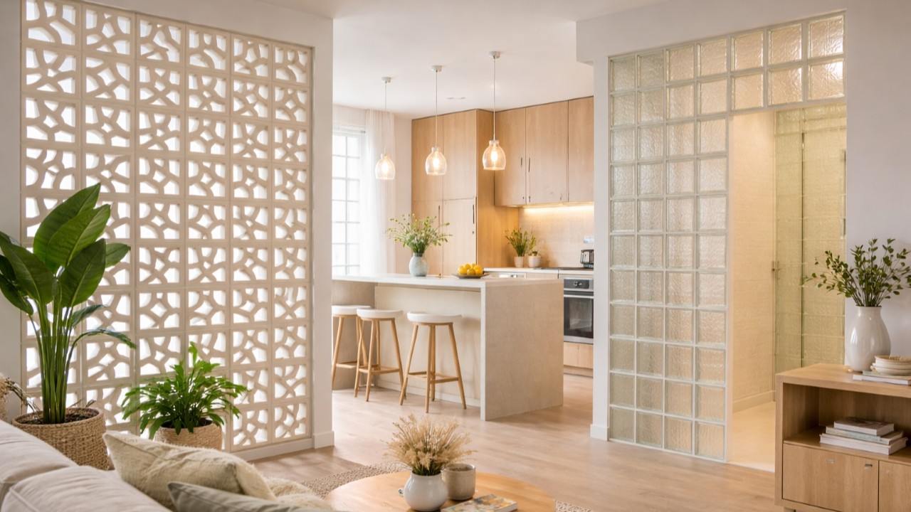 Nem parede, nem divisória: cobogós e blocos de vidro são os novos queridinhos da decoração moderna