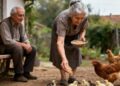 Nas montanhas, onde a ajuda é rara, um casal de idosos cuida do vizinho doente
