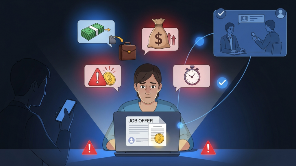 Alerta sobre golpe de vagas falsas de home office enviadas por aplicativos de mensagem