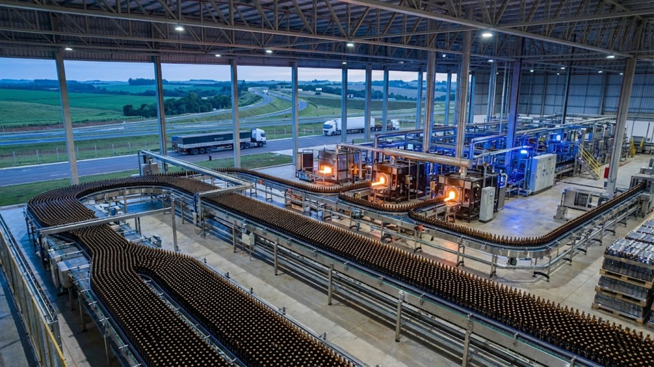 Nova fábrica da Ambev no Brasil amplia produção e fecha o ciclo de garrafas