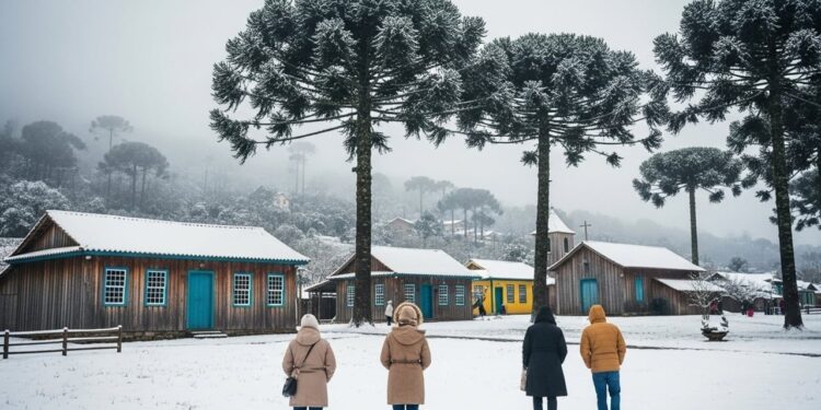 A cidade que transforma o inverno em um espetáculo com frio intenso e clima de serra