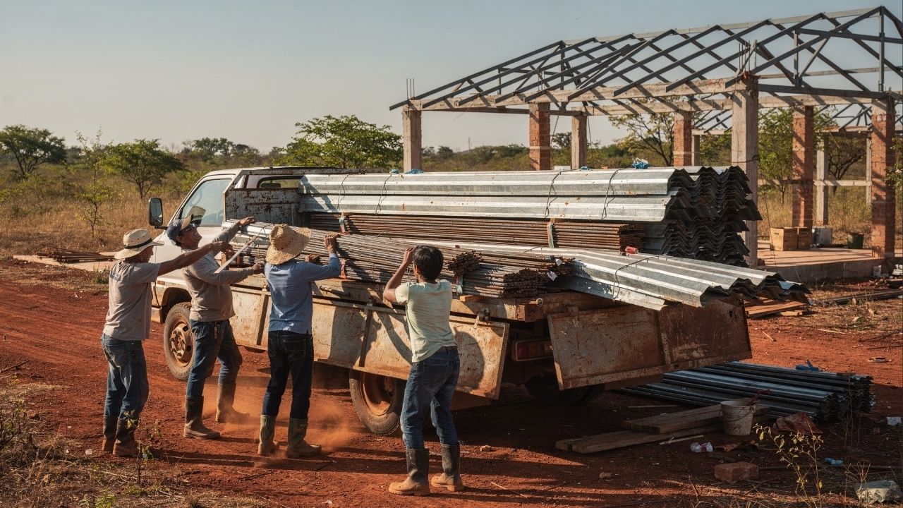 Jovens constroem moradia rural autossuficiente com caminhão para a irmã mais nova
