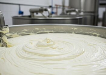 Com dez litros de leite e fusão a oitenta graus, é assim que a indústria transforma a massa de queijo no requeijão cremoso do seu café