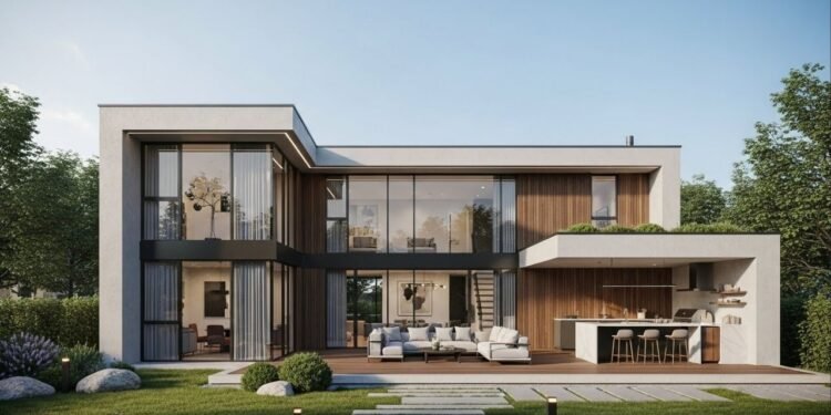 Residência com integração de cozinha, 2 quartos e área externa, deck e paisagismo, perfeita para conforto e convivência