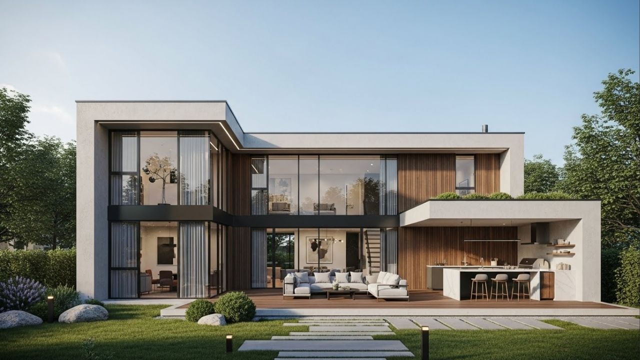 Residência com integração de cozinha, 2 quartos e área externa, deck e paisagismo, perfeita para conforto e convivência