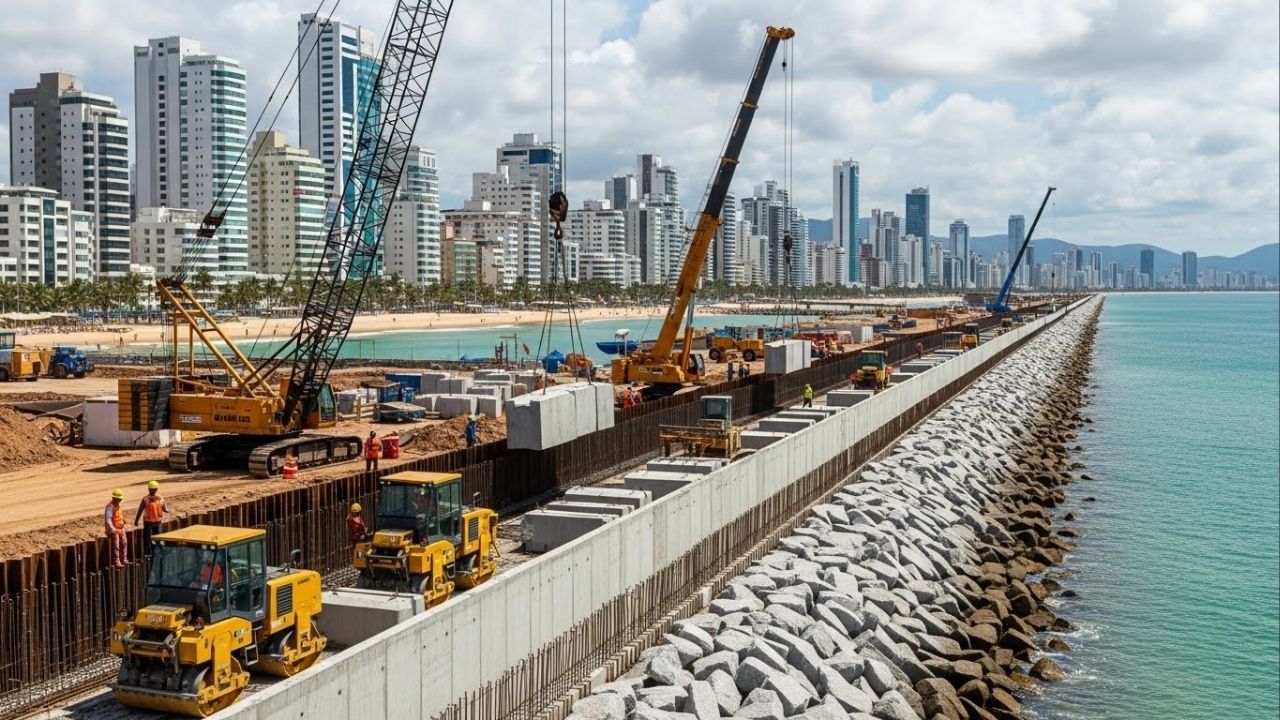 Muralha de 6 km será construída na cidade mais cara do país para impedir que o mar destrua a orla
