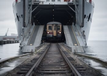 O trem que cruza o mar: a incrível ferrovia que liga a Alemanha à Dinamarca entrando inteira dentro de um navio gigante