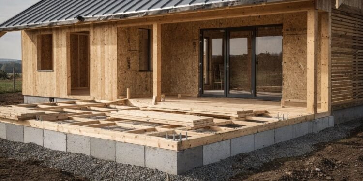 A varanda contínua desta casa linear moderna de 110 m² com 3 dormitórios e suíte amplia espaço e integração
