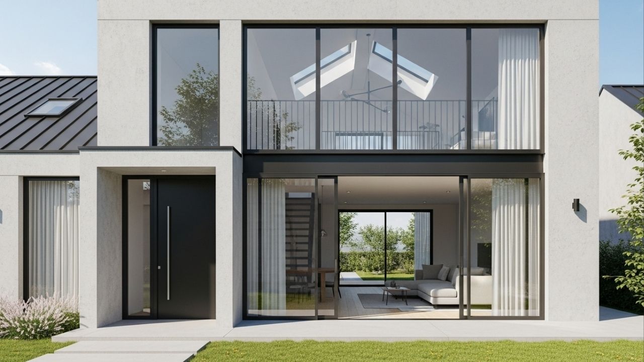 Residência de 92 metros quadrados com pé-direito duplo e mezanino cria sensação de amplitude e integração visual