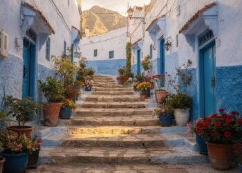 Ruas de Chefchaouen, no Marrocos, ganham fama internacional, pois suas ruelas de 1471 pintadas de azul viraram o maior símbolo turístico local