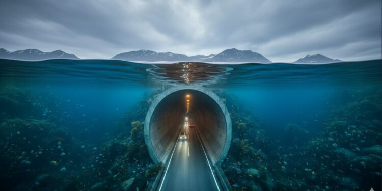 Com profundidade de 287 metros abaixo do nível do mar, o túnel Eiksund na Noruega virou uma das passagens submarinas mais profundas de todo o mundo