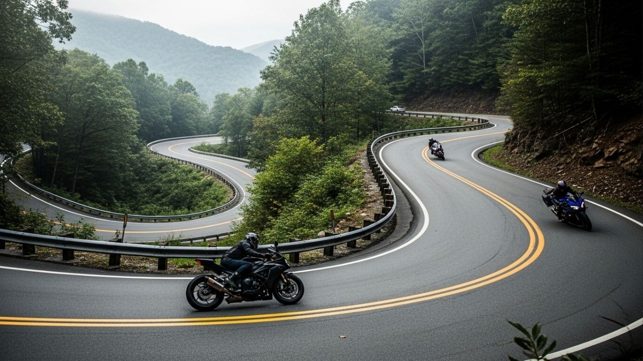 A rodovia americana tem 318 curvas em 18 km; a Tail of the Dragon é o trajeto mais sinuoso e famoso dos EUA para pilotos e motociclistas
