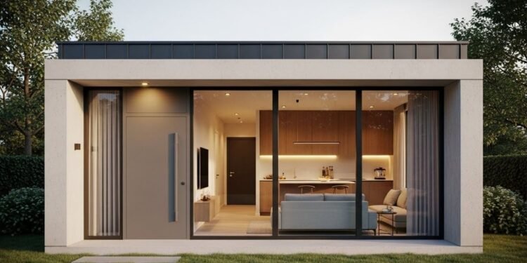 Casa compacta de 36 metros quadrados com design moderno, integração total e acabamento sofisticado para jovens profissionais
