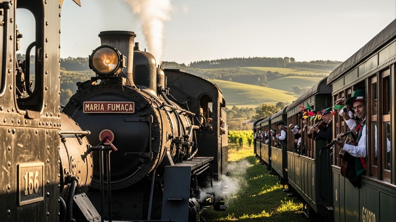 O Expresso de Hogwarts brasileiro? Trem de luxo na Serra Gaúcha serve vinhos premiados e alta gastronomia em vagões de 1930 preservados