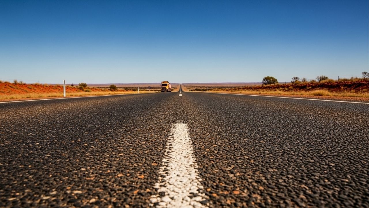 Com seus 1.338 km através do deserto a Stuart Highway na Austrália permite velocidades de até 130 km/h em trechos totalmente isolados