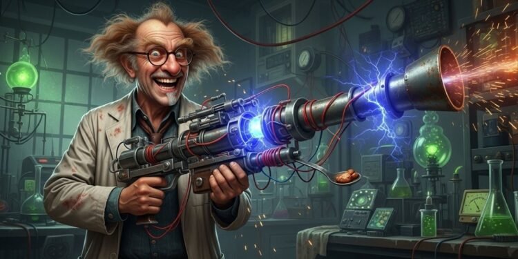Sozinho, ele criou uma bazuca de plasma utilizando somente objetos de casa