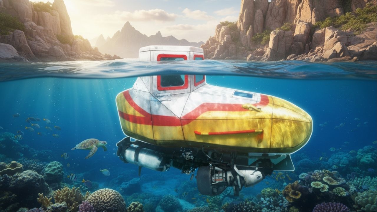 Sozinho, ele fez um submarino caseiro capaz de descer 6 metros abaixo da água