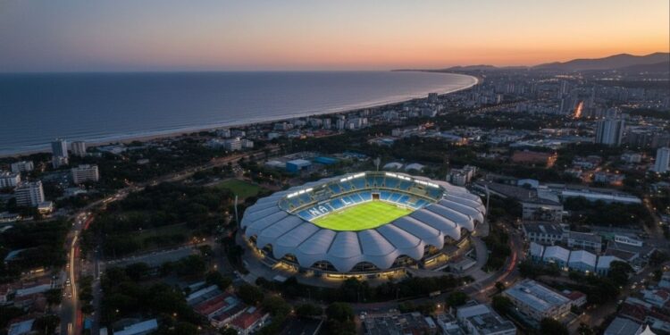 Com 20 pétalas metálicas gigantes e inspirada nas dunas a Arena das Dunas virou um ícone de ventilação natural e arquitetura moderna em Natal