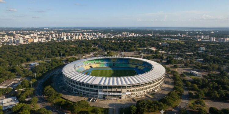 Com 53.635 lugares após sua reforma em 2023, o Estádio Mangueirão em Belém virou uma arena olímpica moderna com acessibilidade e ventilação natural