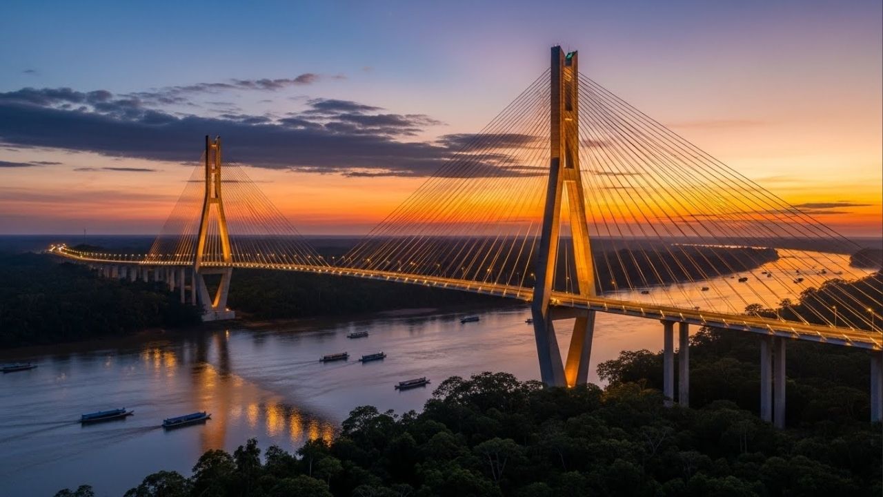 Essa ponte com 3,6 km mudou para sempre a Amazônia ao cruzar o maior rio de água negra do mundo