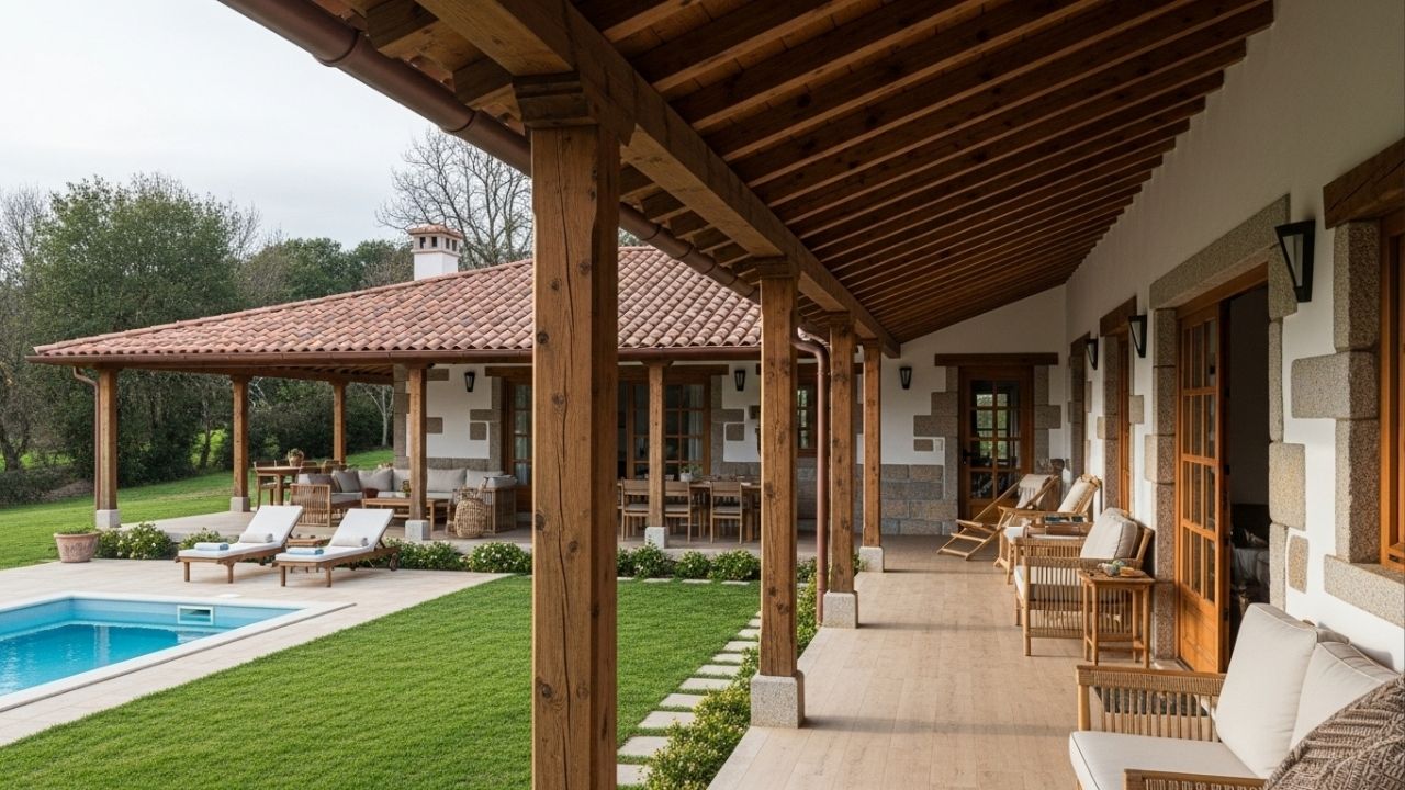 Conheça a casa de campo em L que combina área social integrada, suítes privativas e acabamento rústico impecável