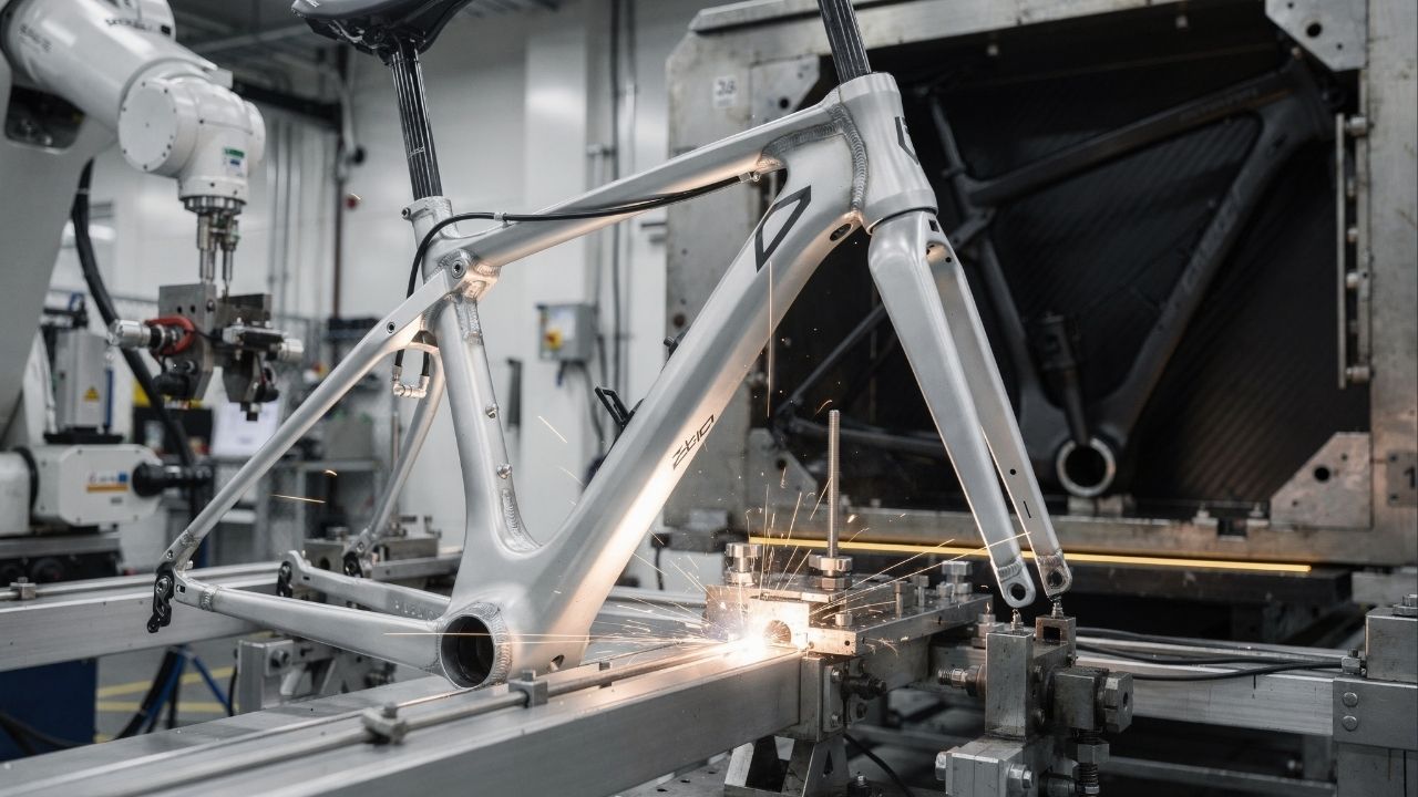 Com tubos de alumínio soldados a laser e testes de impacto rigorosos é assim que a engenharia monta a bicicleta que suporta o seu peso