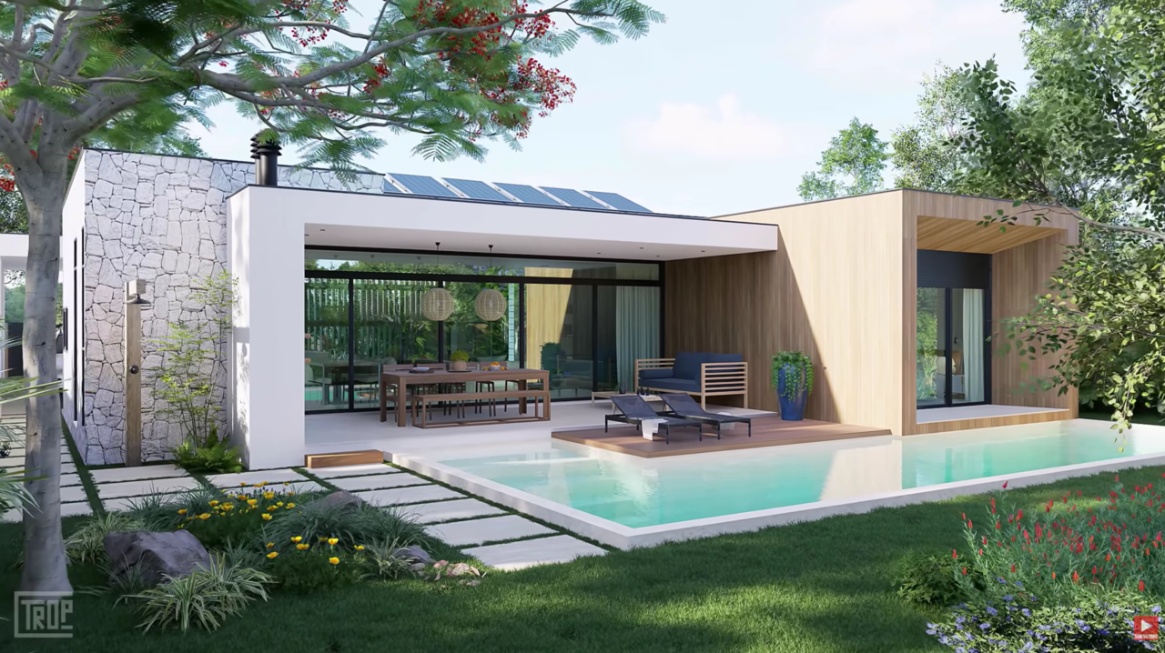 Residência com integração de cozinha, 2 quartos e área externa, deck e paisagismo, perfeita para conforto e convivência