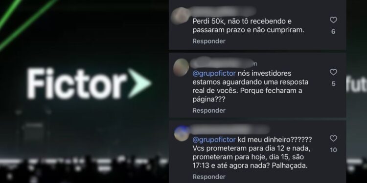 Relatos de investidores sobre atraso de pagamentos da Fictor
