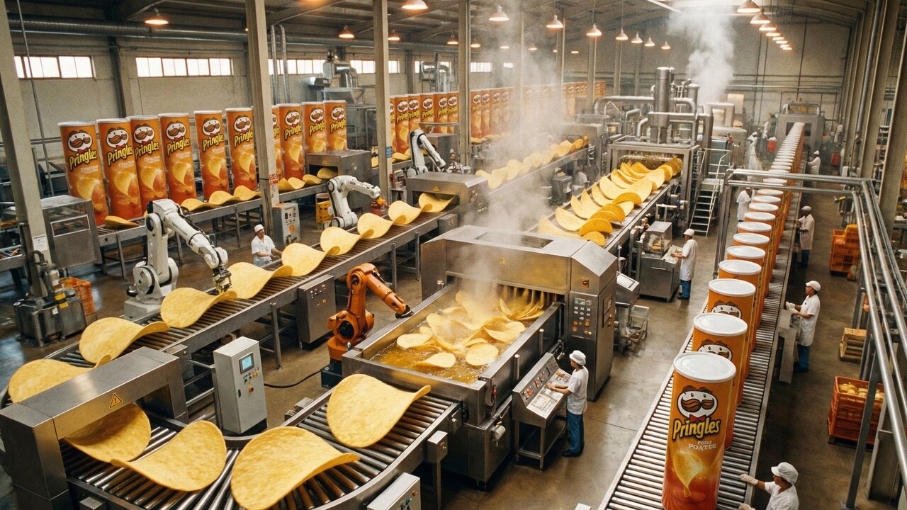 Uma pasta de batata e um molde perfeito: este é o segredo industrial por trás das batatas Pringles